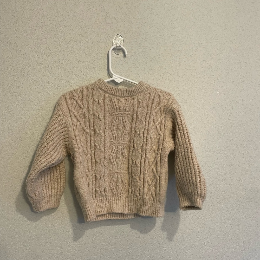 Zara Kids Toddler Tan Cable Knit Sweater Boys Size 2T